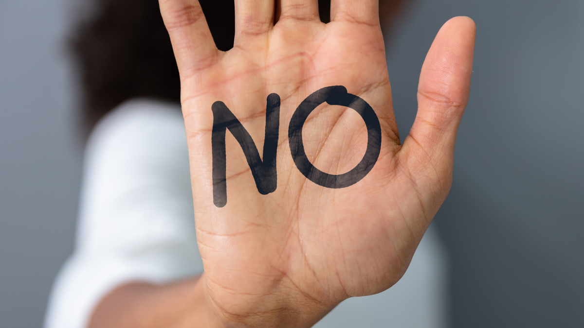 no with a hand