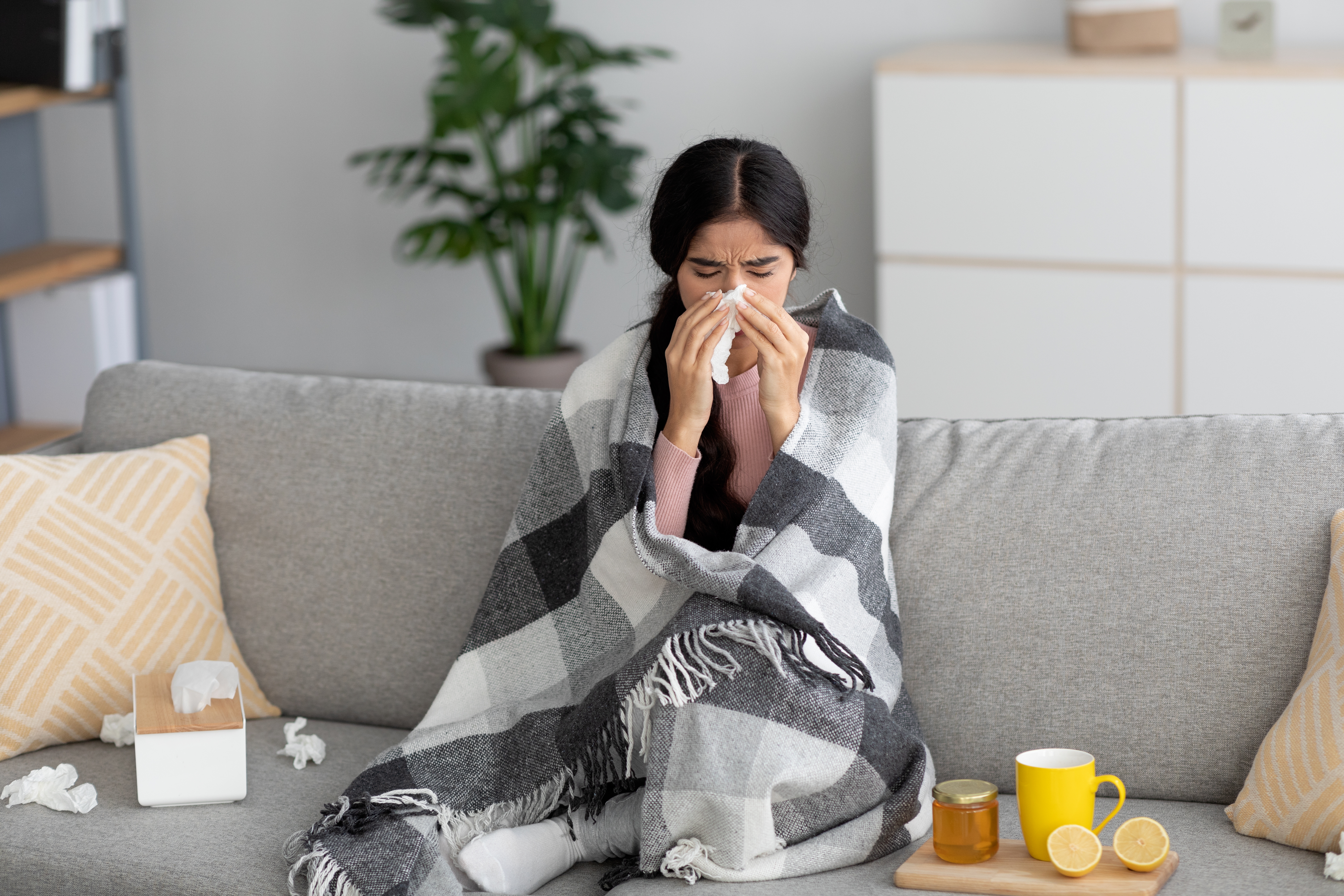 woman having a flu