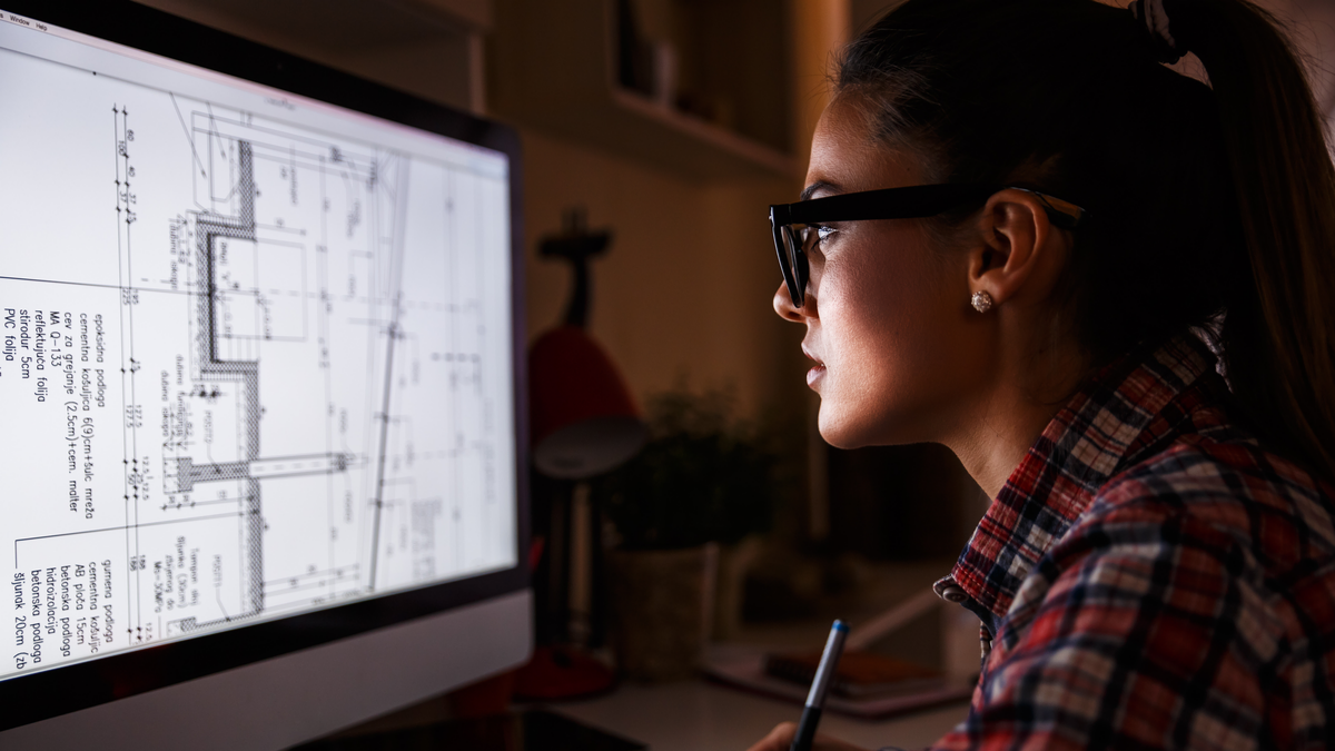 college student on a computer